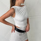 Twisted Draped Top Polka Dot