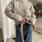 High Neck Belted Jacket Sage Green