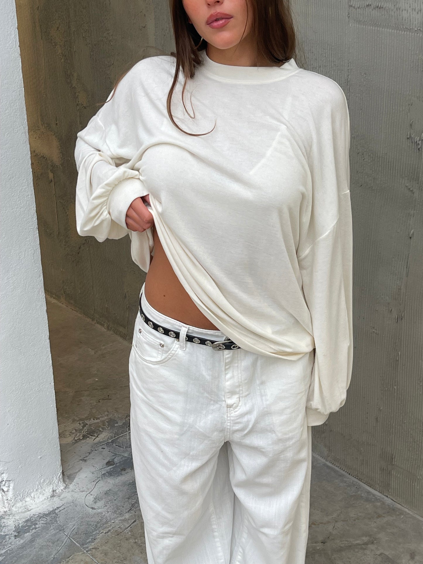 Basic Long Sleeve Tee Ivory