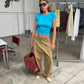 Woven Straight Leg Pants Dark Sand