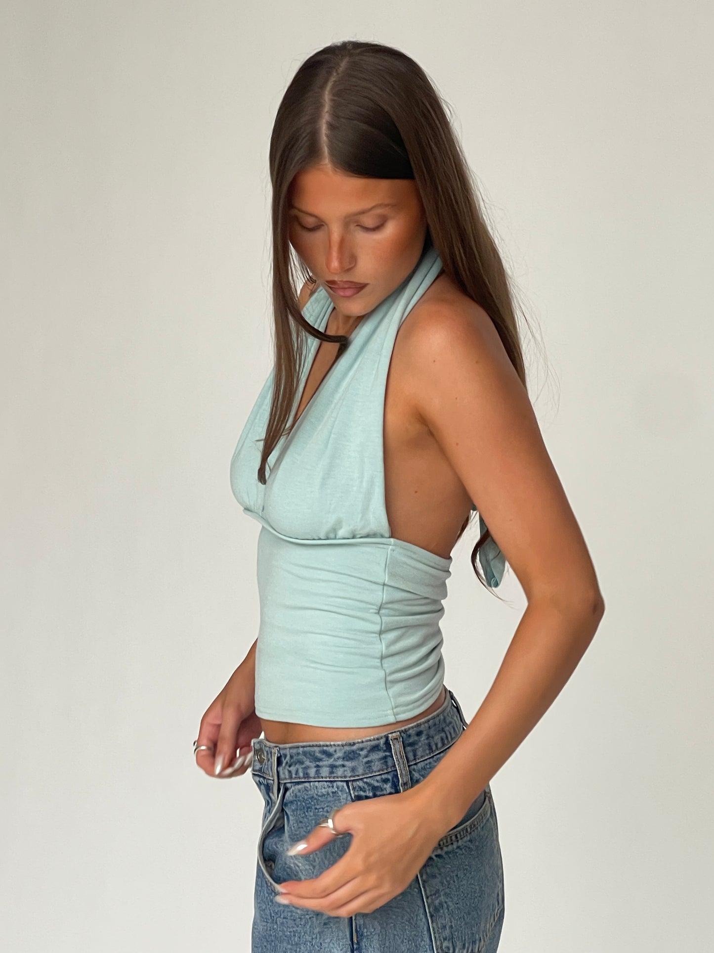 Deep Halter Neck Mint Green