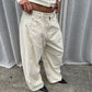 Baggy Wide Leg Corduroy Pants Cream