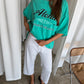 Oversized Aloha Tee Vintage Teal Blue