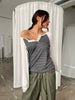 Contrast Striped Longsleeve Grey