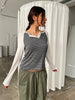 Contrast Striped Longsleeve Grey