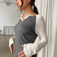 Contrast Striped Longsleeve Grey