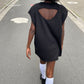 Open Back Sleeveless Sweater Black