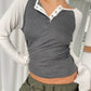 Contrast Striped Longsleeve Grey