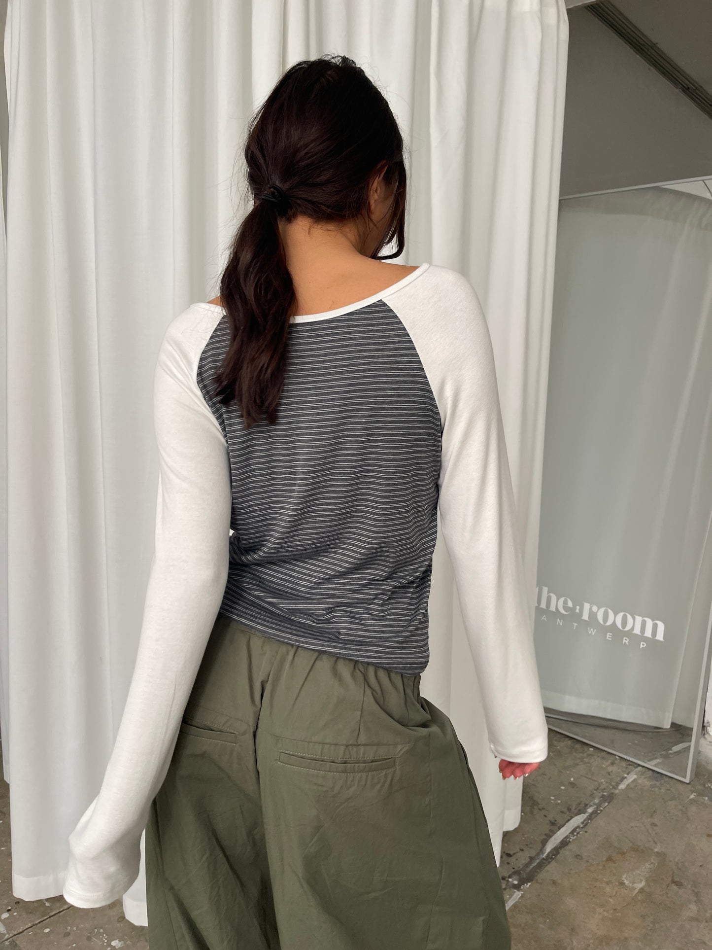 Contrast Striped Longsleeve Grey