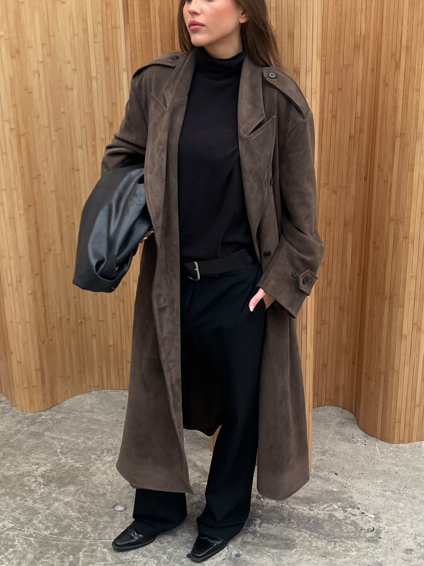 Trenchcoat Suede Dark Brown