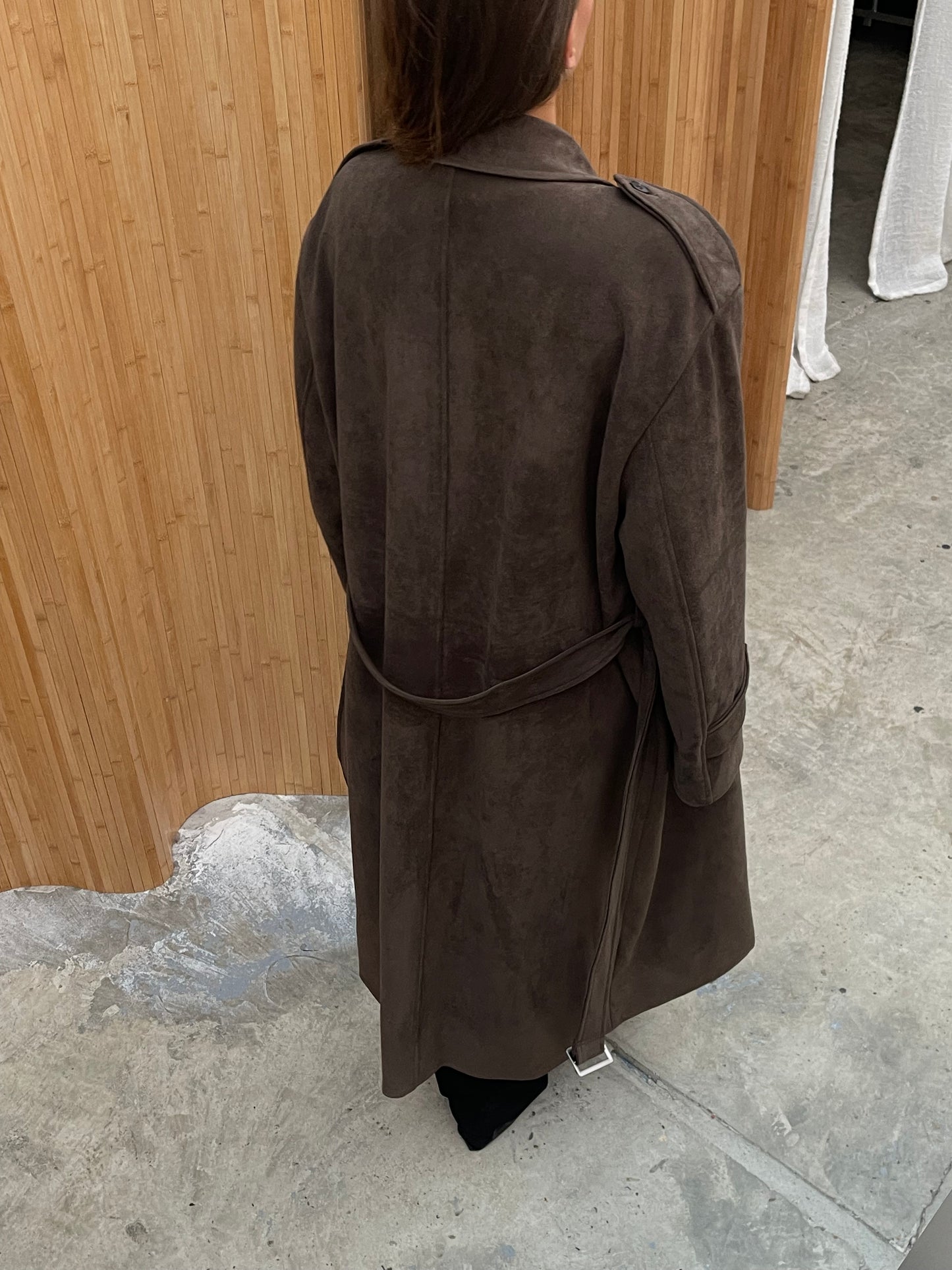 Trenchcoat Suede Dark Brown