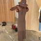 Strapless Stretchy Maxi Dress Brown