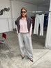 Fleeced Barrel Fit Jogger Pants Grey