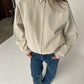 Oversized Pleated Sleeves Jacket Ivory