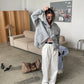 Double Layered Zipped Hooded Vest Grey
