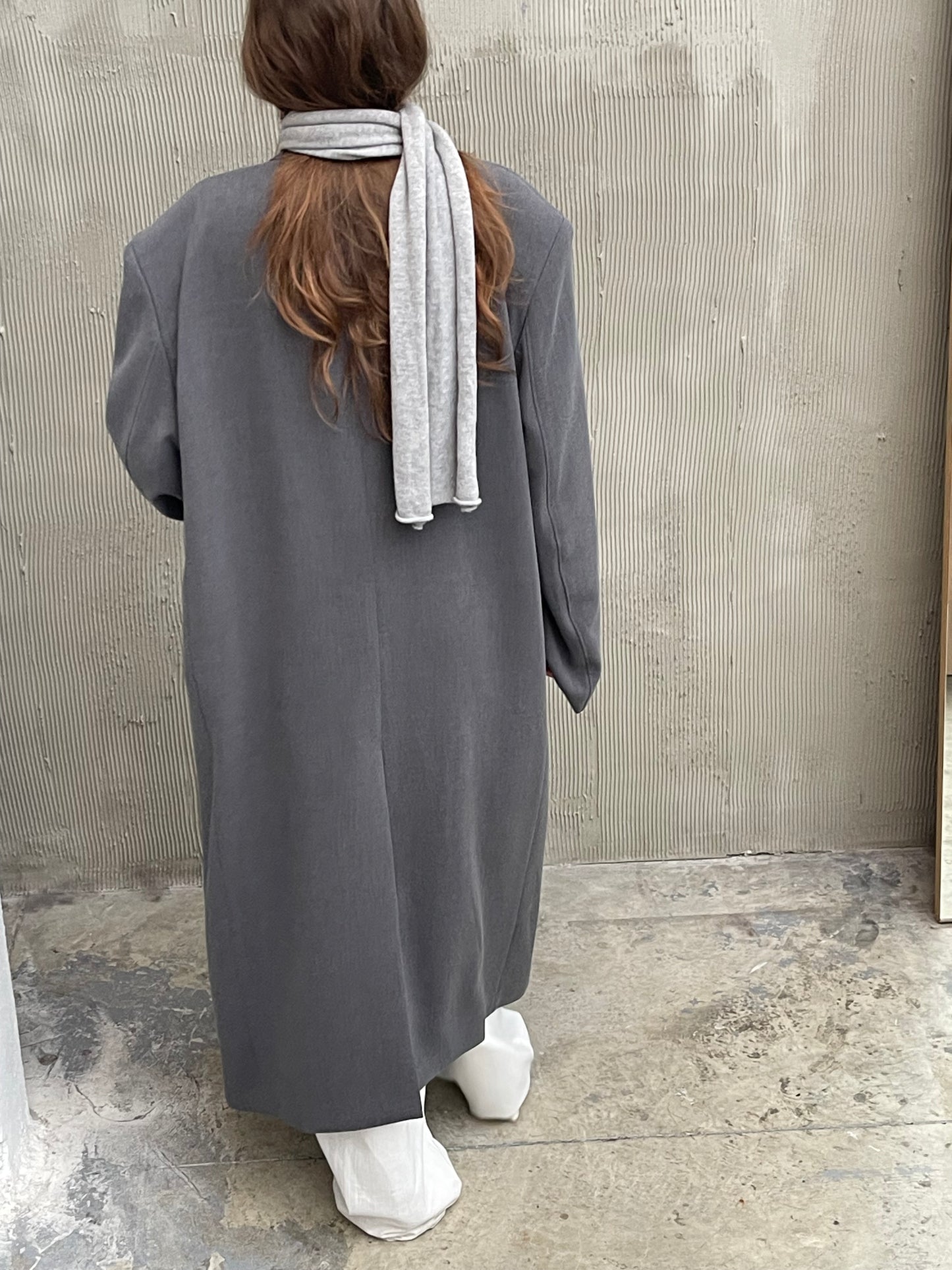 Enna Buttoned Long Coat Grey