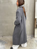 Enna Buttoned Long Coat Grey