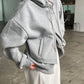 Double Layered Zipped Hooded Vest Grey