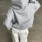 Double Layered Zipped Hooded Vest Grey