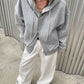 Double Layered Zipped Hooded Vest Grey