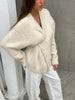 Buttoned Fluffy Soft Cardigan Ivory