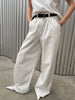 Wide Leg Pocket Detail Pants White
