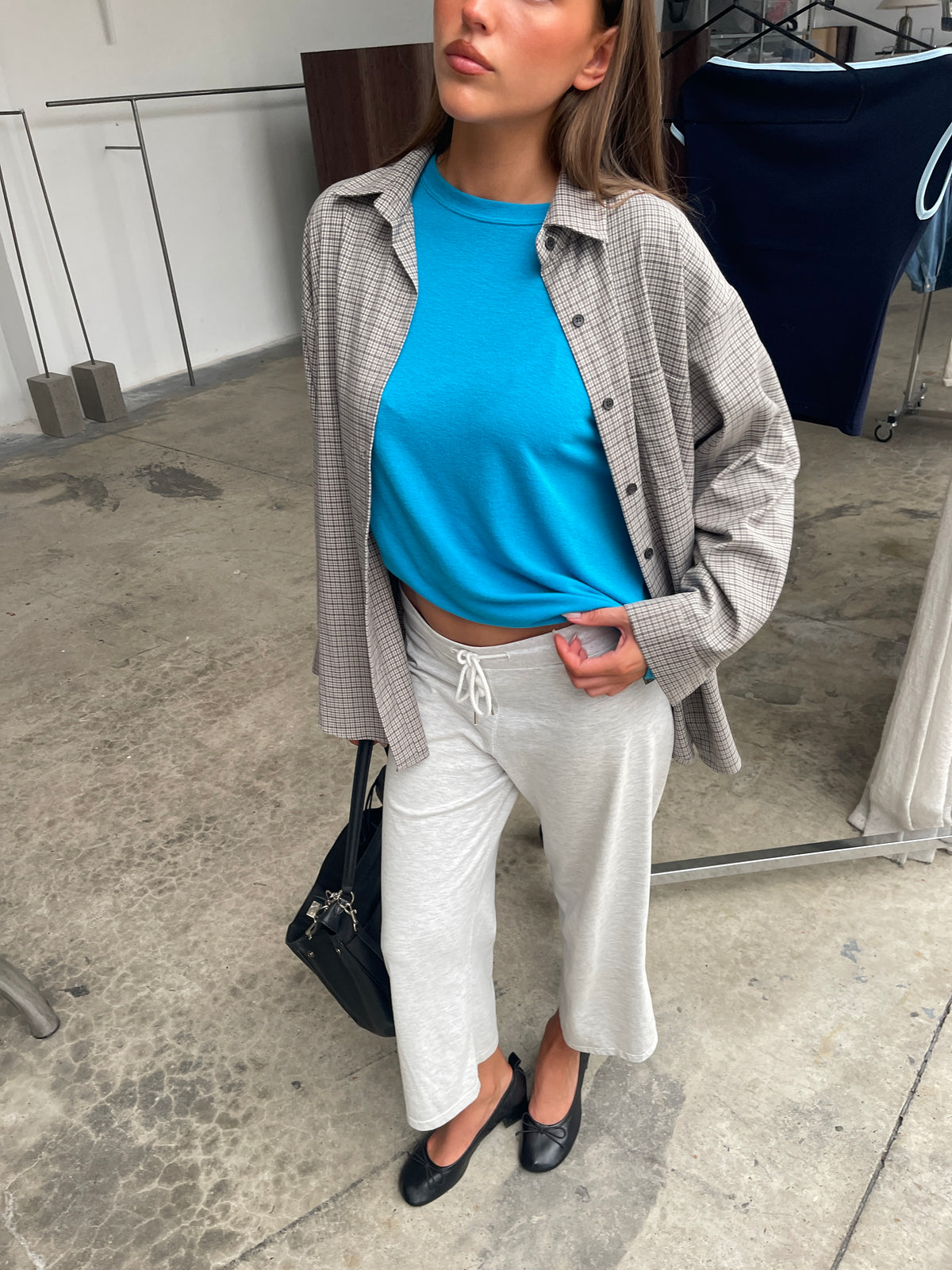 Basic Long Sleeve Tee Turquoise