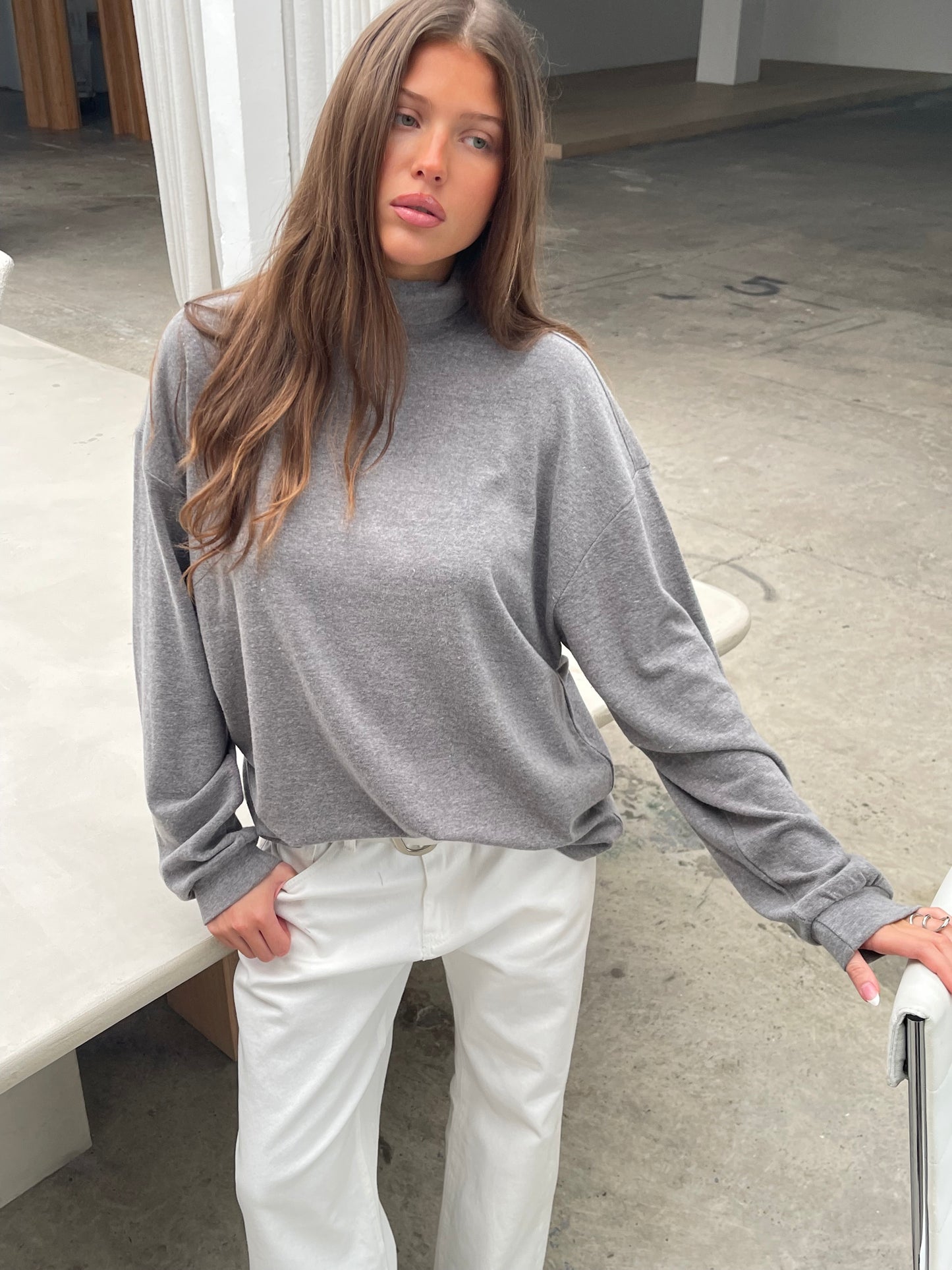 Turtleneck Longsleeve Tee Grey