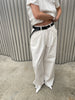 Wide Leg Pocket Detail Pants White