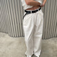 Wide Leg Pocket Detail Pants White