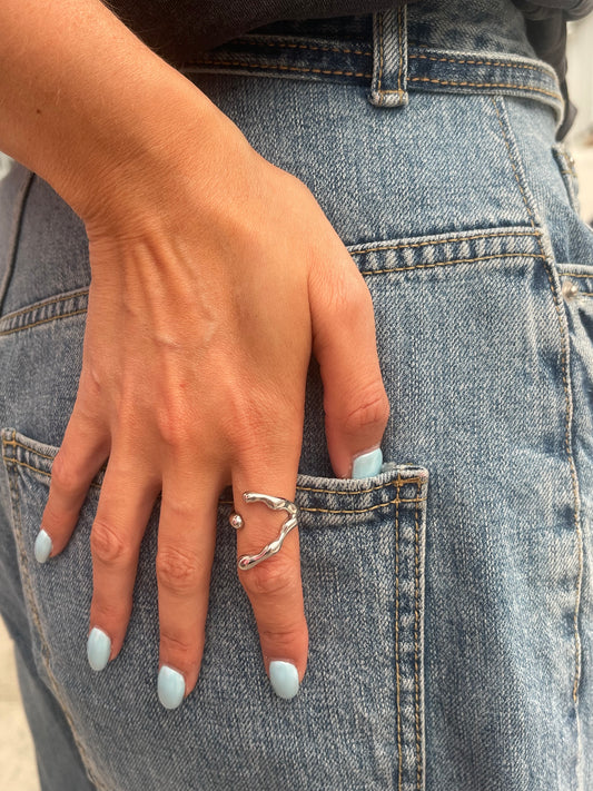 Organic Grip Ring Silver