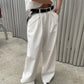 Wide Leg Pocket Detail Pants White