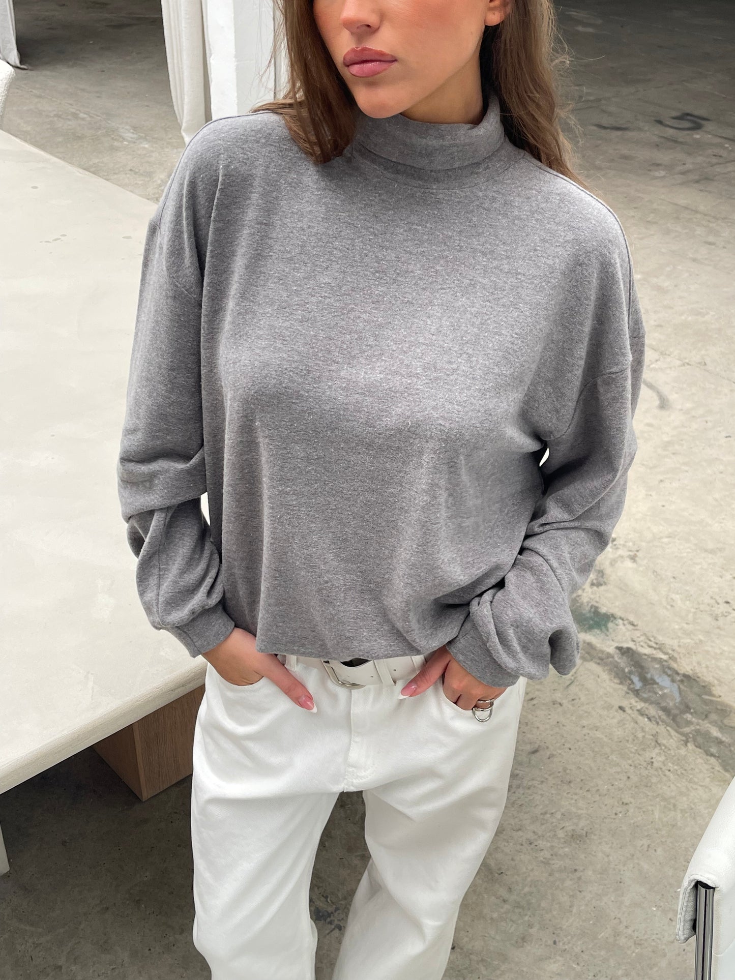 Turtleneck Longsleeve Tee Grey