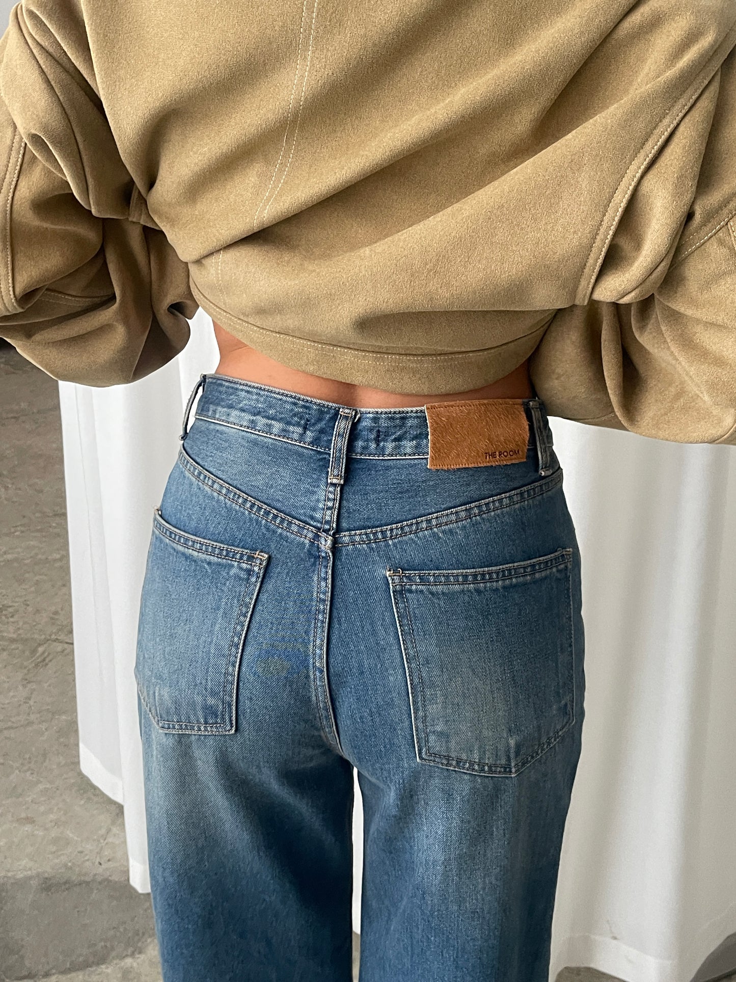 Eyelet Detail Flared Jeans