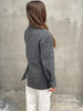 Textured Buttoned Blazer Dark Grey