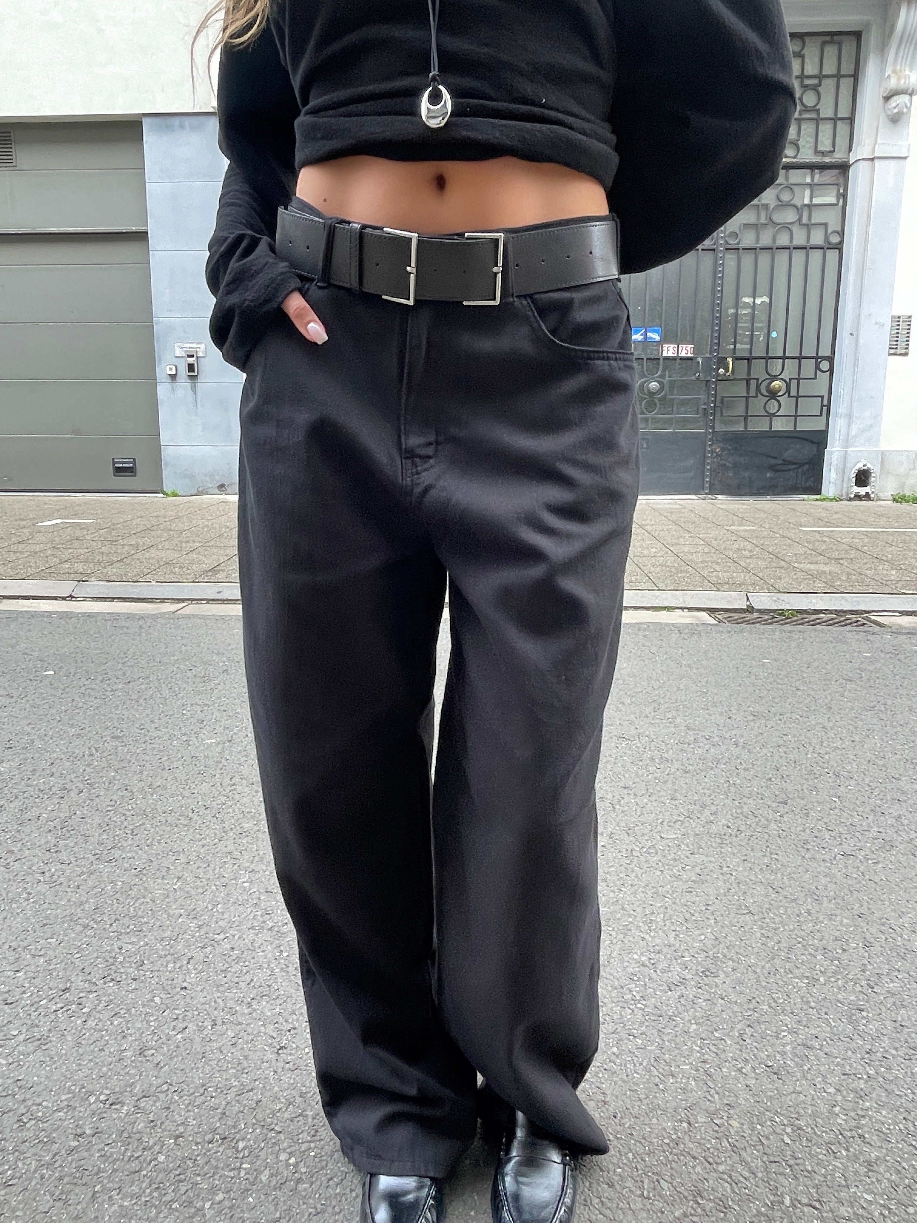 Baggy Wide Leg Pants Black – The Room Antwerp