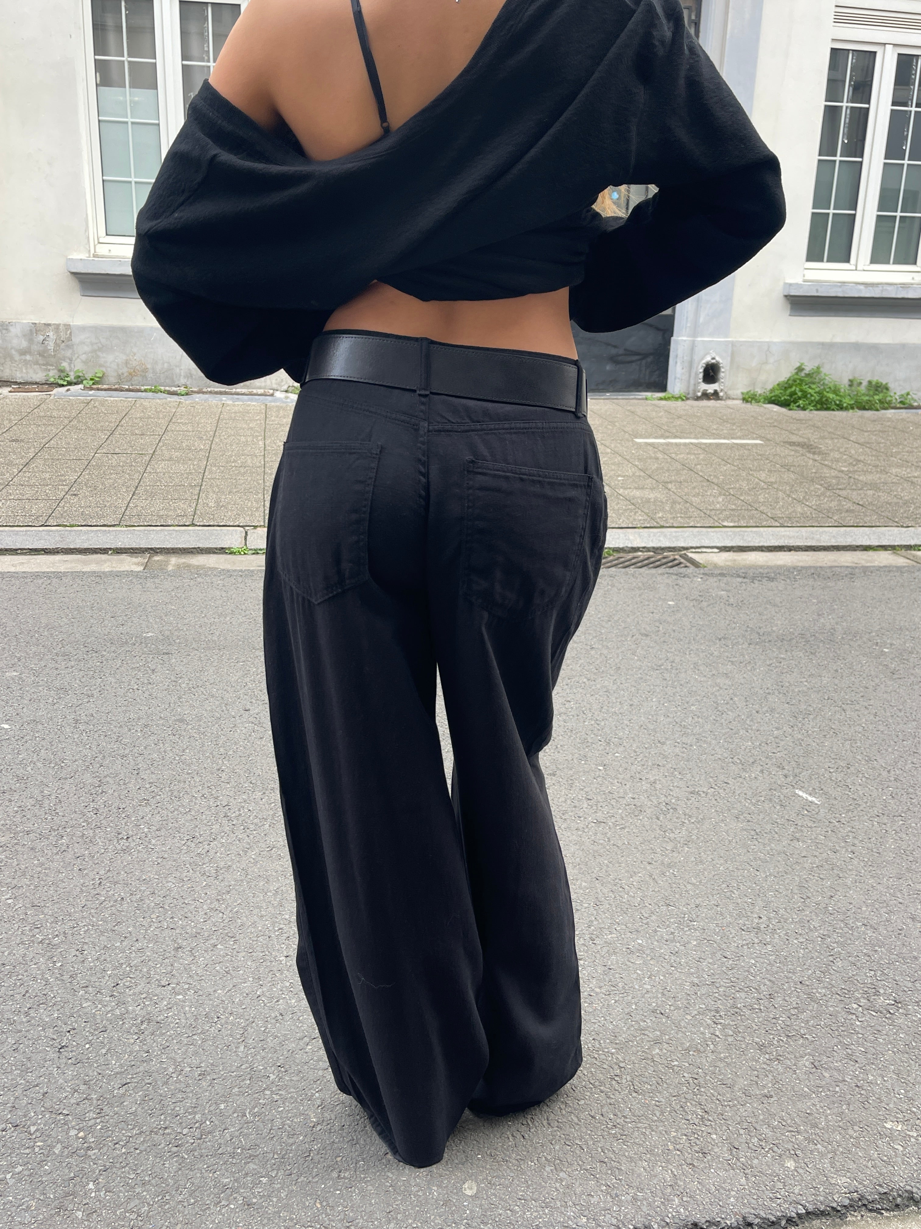 Baggy Wide Leg Pants Black – The Room Antwerp