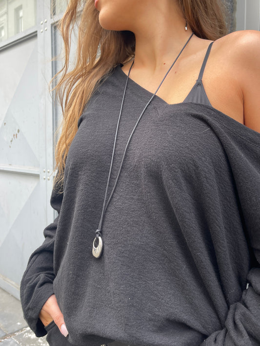 Sculptural Silver Pendant Necklace