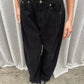 Baggy Wide Leg Corduroy Pants Blue-Black