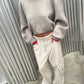 Oversized Cropped Knit Grey