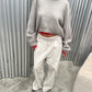Oversized Cropped Knit Grey