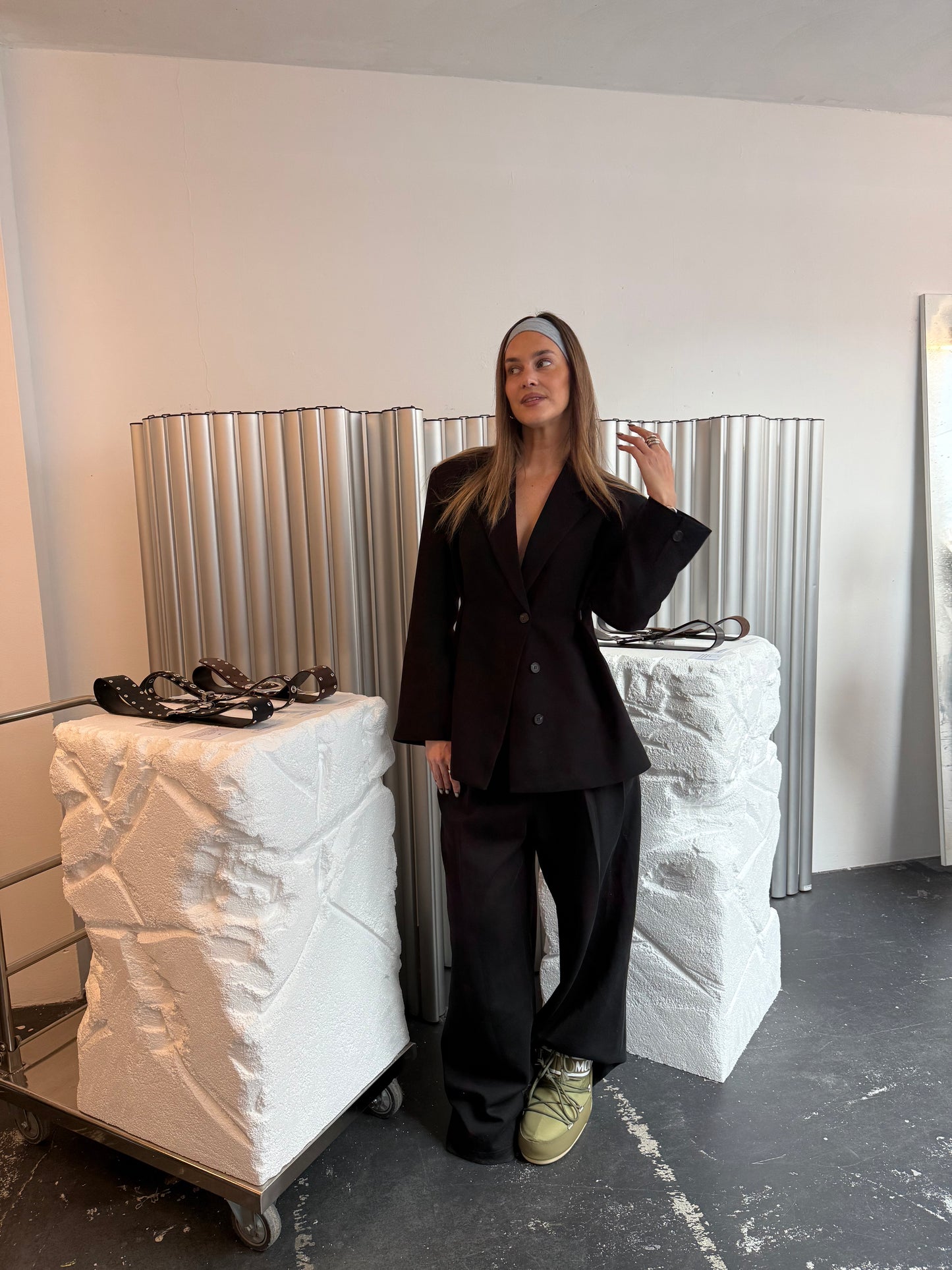 Cinched Waist Blazer Black