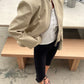 Padded High Neck Strap Detail Jacket Tan