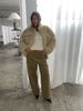 Woven Straight Leg Pants Dark Sand