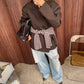 Oversized Side Slit Blazer Dark Brown