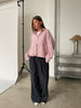 Oversized Checked Shirt Pink