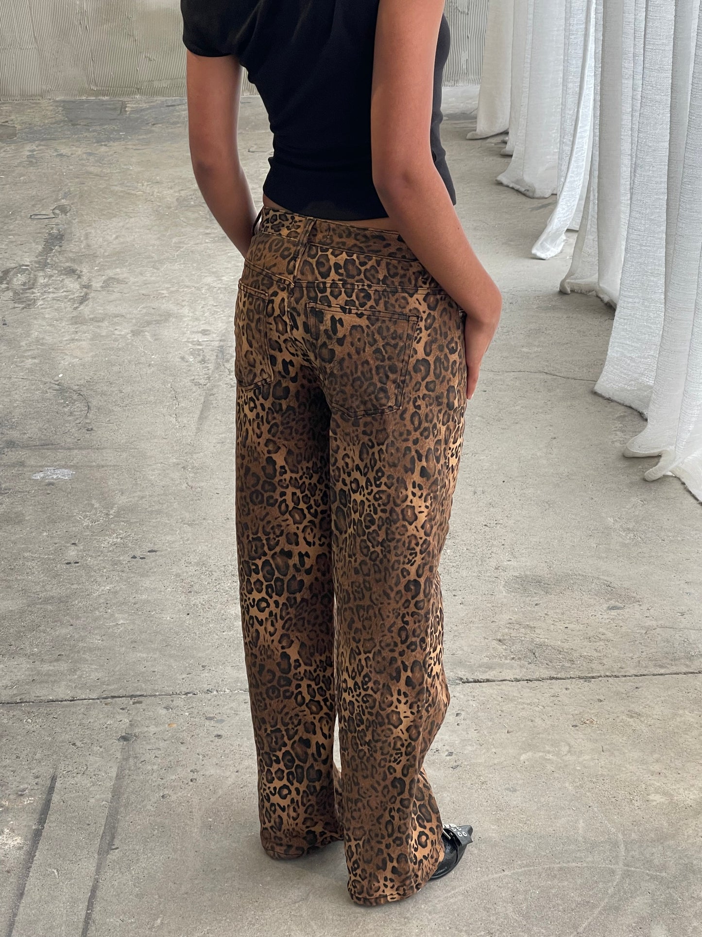 Leopard Straight Jeans