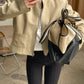 Padded High Neck Strap Detail Jacket Tan