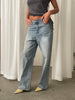 Relaxed Straight Leg Jeans Light Washed Blue