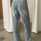 Relaxed Straight Leg Jeans Light Washed Blue